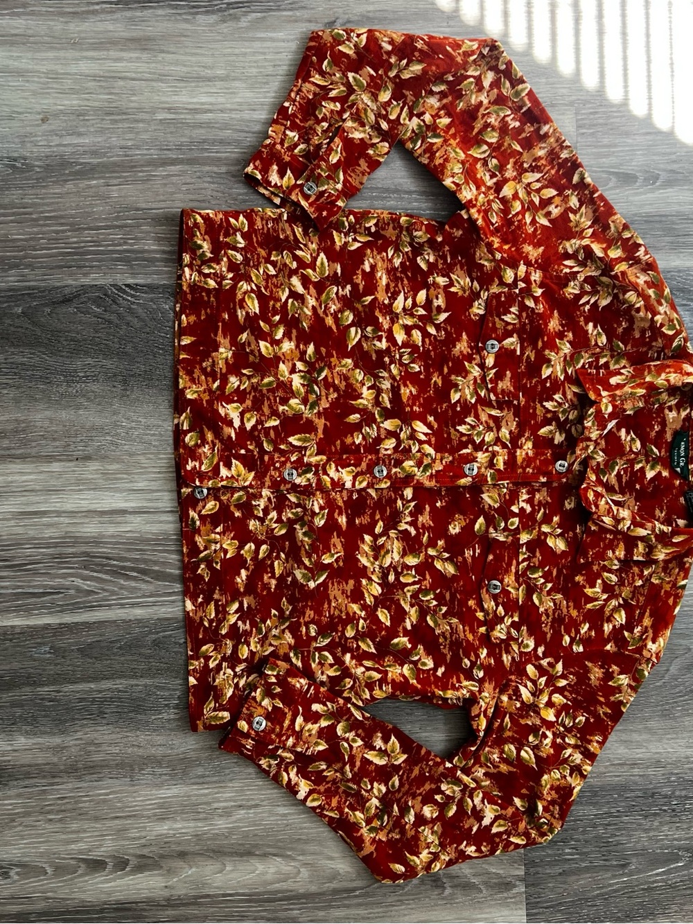 Lemon Grass Studio Women's Red Floral Shirt LARGE